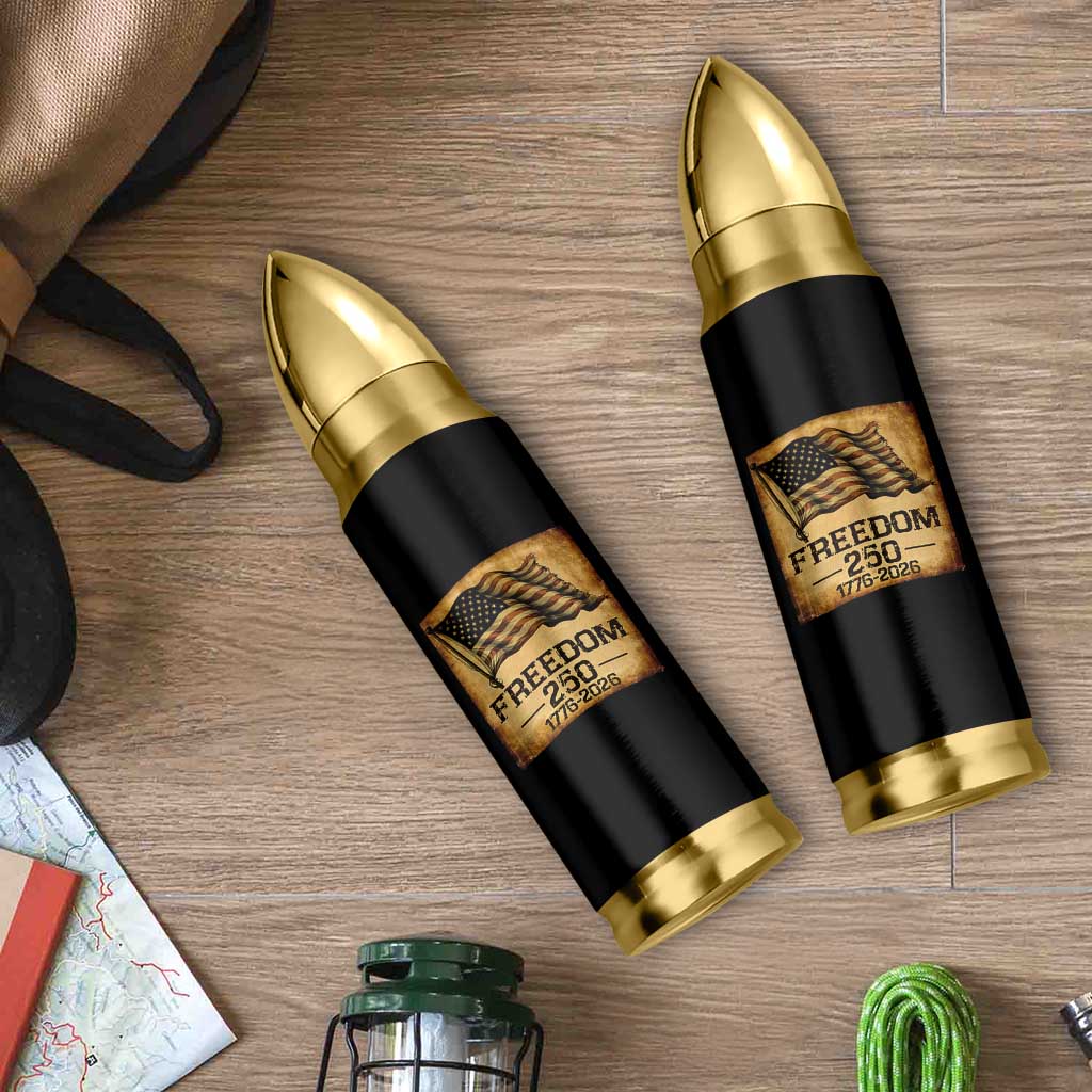 Freedom 250 Years America Bullet Tumbler Retro Vintage 250th Anniversary USA - Wonder Print Shop