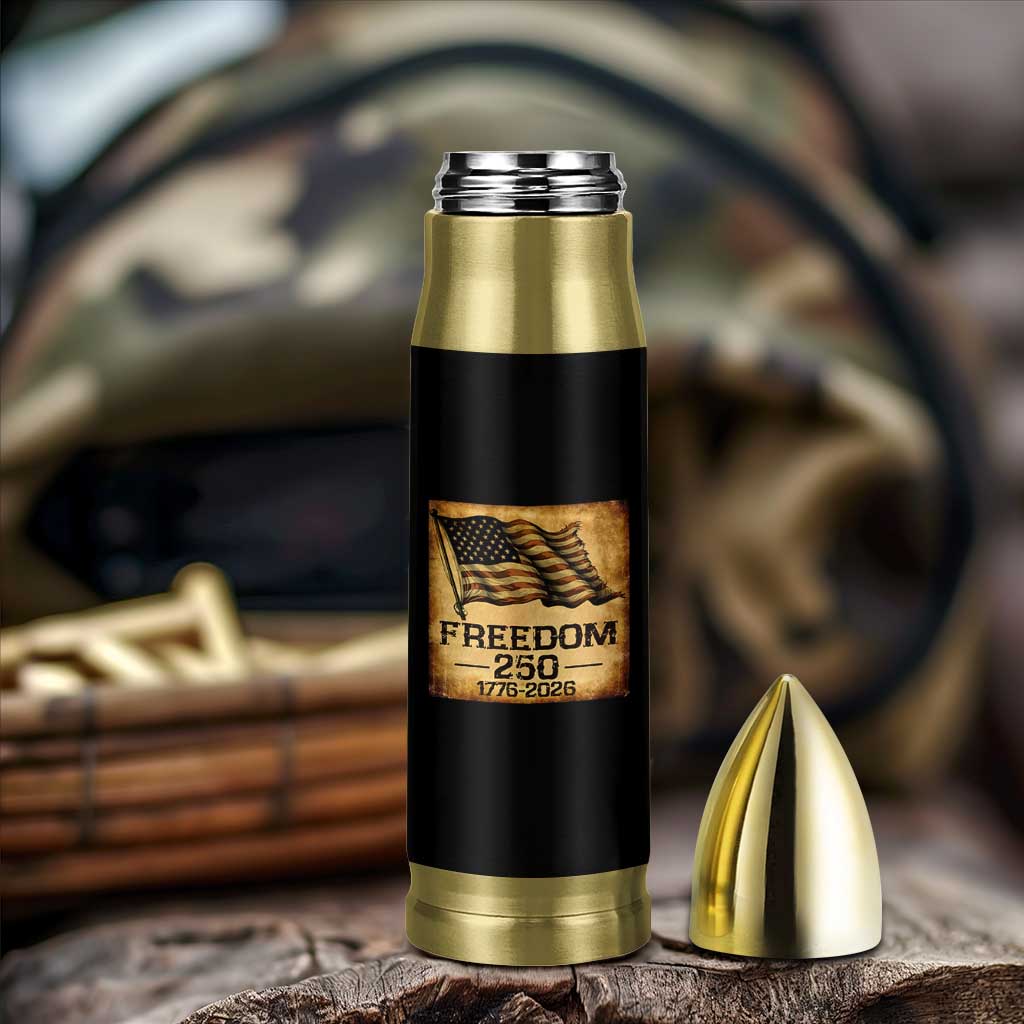 Freedom 250 Years America Bullet Tumbler Retro Vintage 250th Anniversary USA - Wonder Print Shop