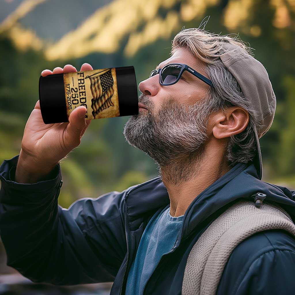 Freedom 250 Years America 4 in 1 Can Cooler Tumbler Retro Vintage 250th Anniversary USA - Wonder Print Shop