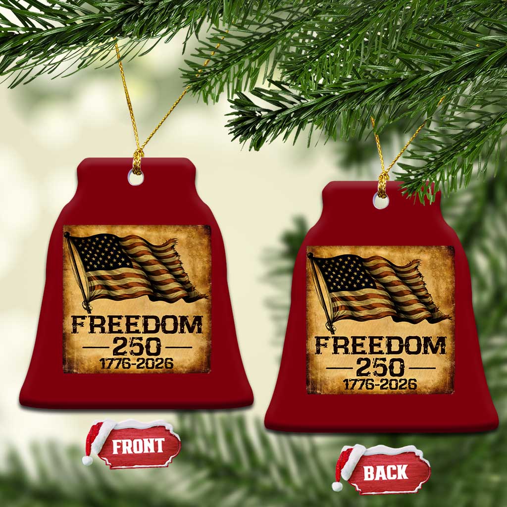 Freedom 250 Years America Ceramic Ornament Retro Vintage 250th Anniversary USA - Wonder Print Shop