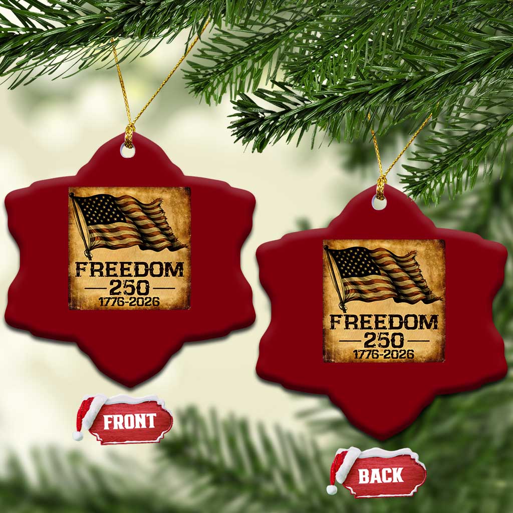 Freedom 250 Years America Ceramic Ornament Retro Vintage 250th Anniversary USA - Wonder Print Shop