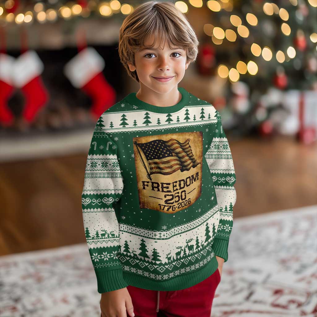 Freedom 250 Years America Ugly Christmas Sweater Retro Vintage 250th Anniversary USA - Wonder Print Shop