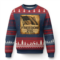 Freedom 250 Years America Ugly Christmas Sweater Retro Vintage 250th Anniversary USA - Wonder Print Shop