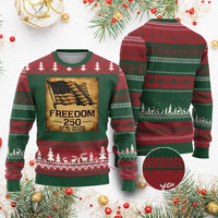 Freedom 250 Years America Ugly Christmas Sweater Retro Vintage 250th Anniversary USA - Wonder Print Shop