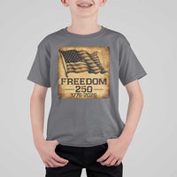 Freedom 250 Years America T Shirt For Kid Retro Vintage 250th Anniversary USA - Wonder Print Shop