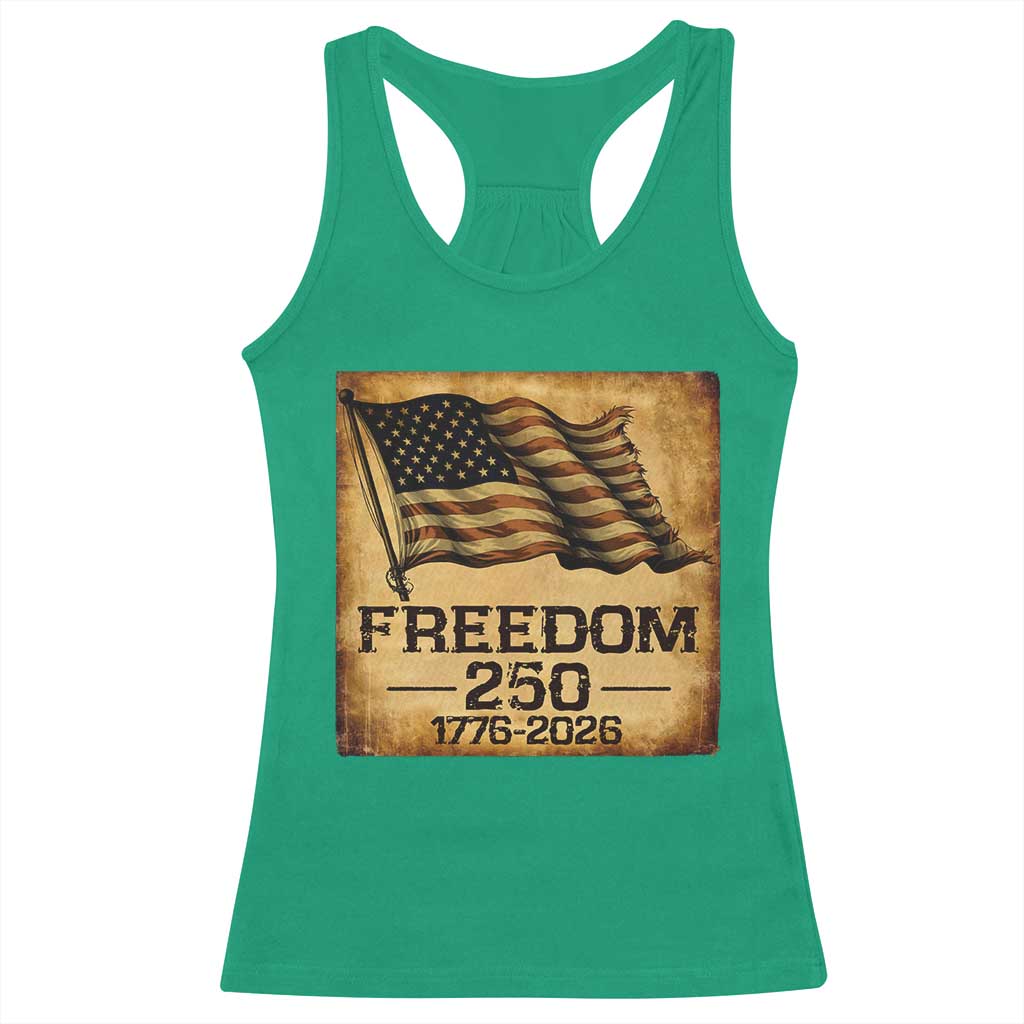 Freedom 250 Years America Racerback Tank Top Retro Vintage 250th Anniversary USA - Wonder Print Shop
