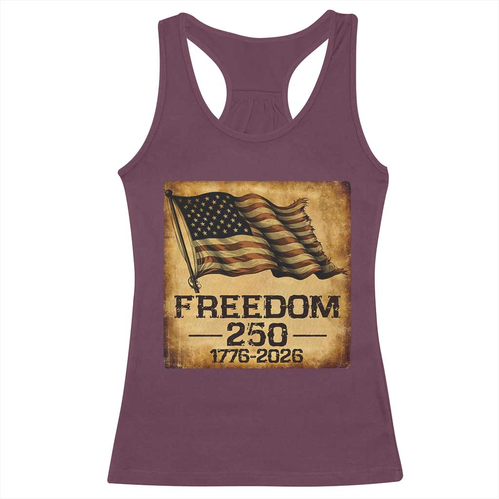 Freedom 250 Years America Racerback Tank Top Retro Vintage 250th Anniversary USA - Wonder Print Shop