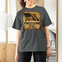 Freedom 250 Years America T Shirt For Women Retro Vintage 250th Anniversary USA - Wonder Print Shop