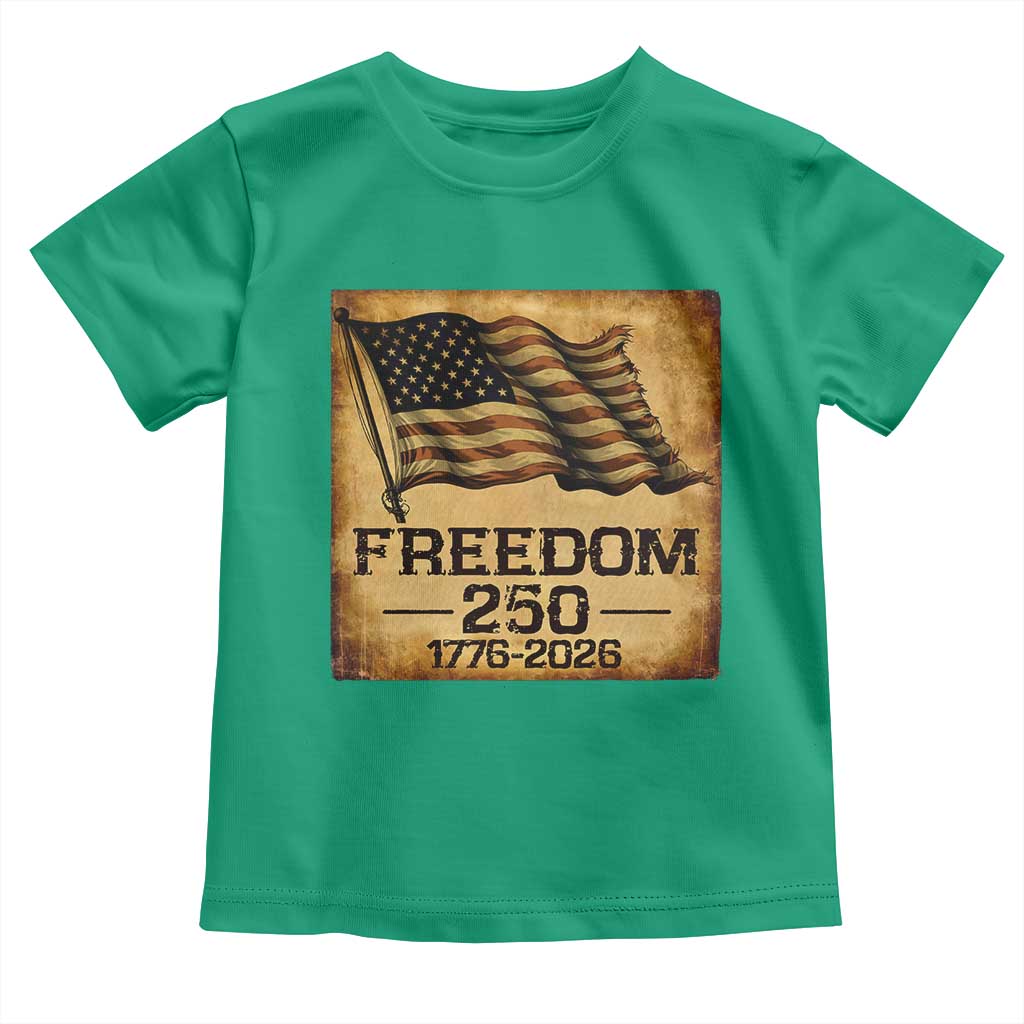 Freedom 250 Years America Toddler T Shirt Retro Vintage 250th Anniversary USA - Wonder Print Shop