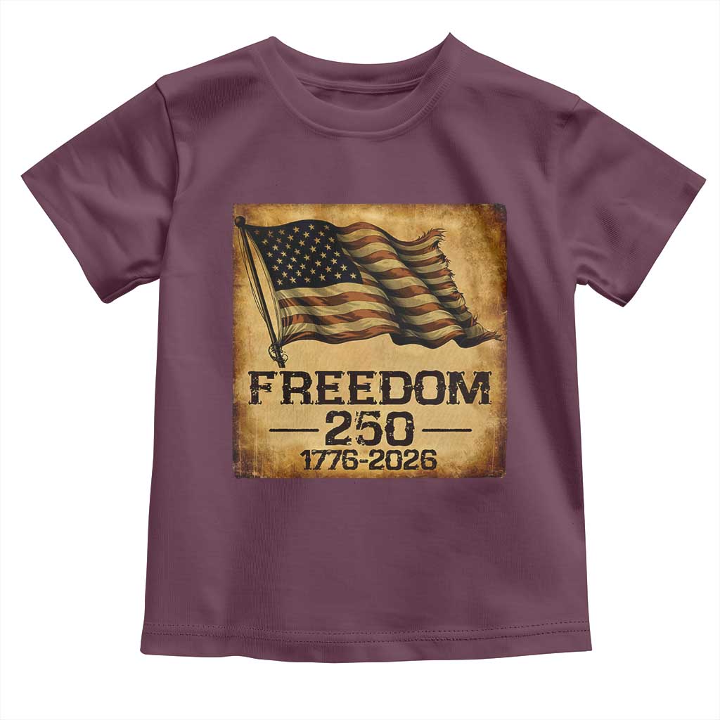 Freedom 250 Years America Toddler T Shirt Retro Vintage 250th Anniversary USA - Wonder Print Shop