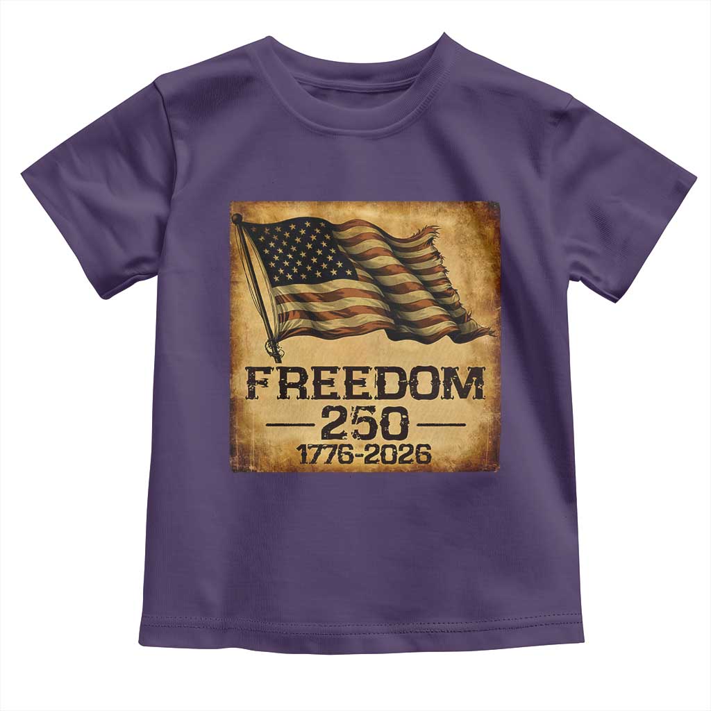 Freedom 250 Years America Toddler T Shirt Retro Vintage 250th Anniversary USA - Wonder Print Shop