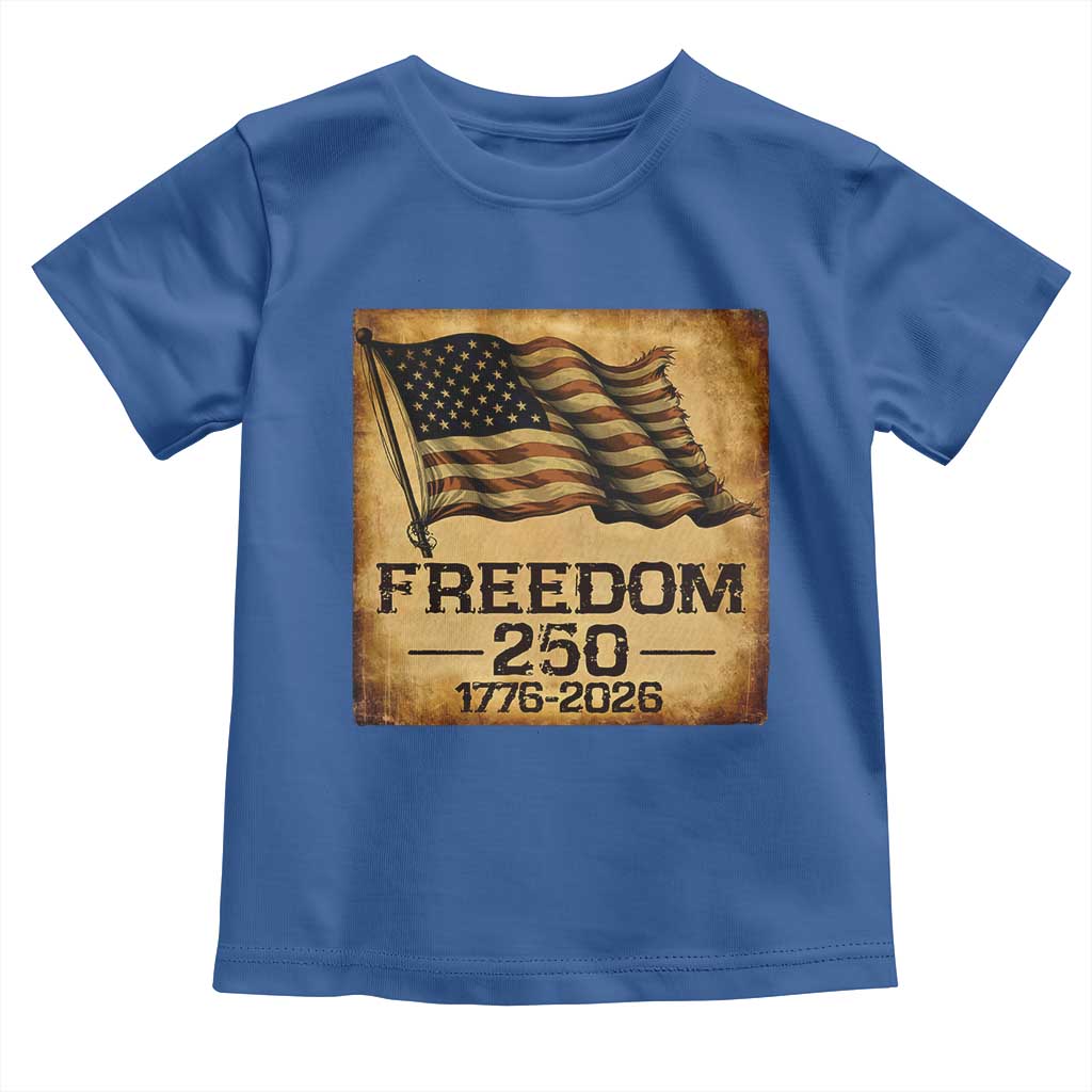 Freedom 250 Years America Toddler T Shirt Retro Vintage 250th Anniversary USA - Wonder Print Shop