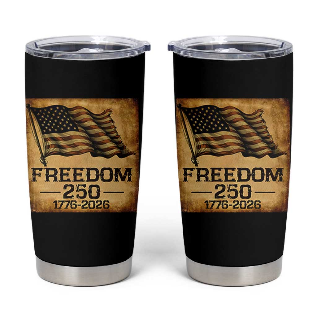Freedom 250 Years America Tumbler Cup Retro Vintage 250th Anniversary USA - Wonder Print Shop