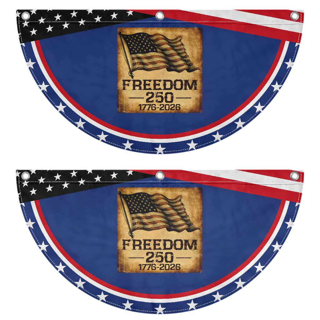 Freedom 250 Years America Patriotic Fan Flag Retro Vintage 250th Anniversary USA