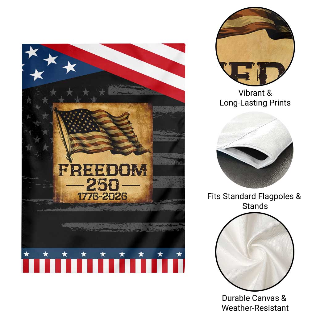 Freedom 250 Years America Garden Flag Retro Vintage 250th Anniversary USA