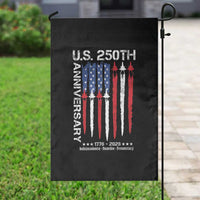 250th American Anniversary Garden Flag 250 Years America USA Flag Fighter Jets Patriotic Veterans - Wonder Print Shop