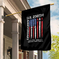 250th American Anniversary Garden Flag 250 Years America USA Flag Fighter Jets Patriotic Veterans - Wonder Print Shop