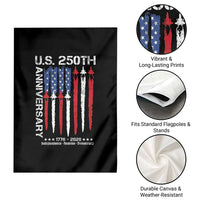 250th American Anniversary Garden Flag 250 Years America USA Flag Fighter Jets Patriotic Veterans - Wonder Print Shop