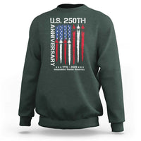 250th American Anniversary Sweatshirt 250 Years America USA Flag Fighter Jets Patriotic Veterans - Wonder Print Shop