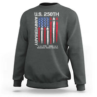 250th American Anniversary Sweatshirt 250 Years America USA Flag Fighter Jets Patriotic Veterans - Wonder Print Shop