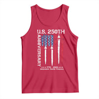 250th American Anniversary Tank Top 250 Years America USA Flag Fighter Jets Patriotic Veterans - Wonder Print Shop