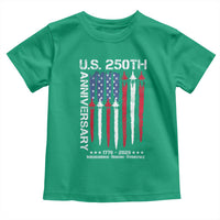250th American Anniversary Toddler T Shirt 250 Years America USA Flag Fighter Jets Patriotic Veterans - Wonder Print Shop