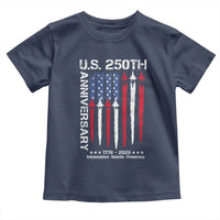 250th American Anniversary Toddler T Shirt 250 Years America USA Flag Fighter Jets Patriotic Veterans - Wonder Print Shop