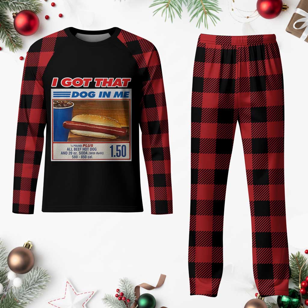 I Got That Dog In Me Plaid Pajama Set Keep 150 Dank Meme Hot Dog Combo - Wonder Print Shop
