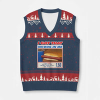 I Got That Dog In Me V-Neck Knit Sweater Vest Keep 150 Dank Meme Hot Dog Combo - Wonder Print Shop