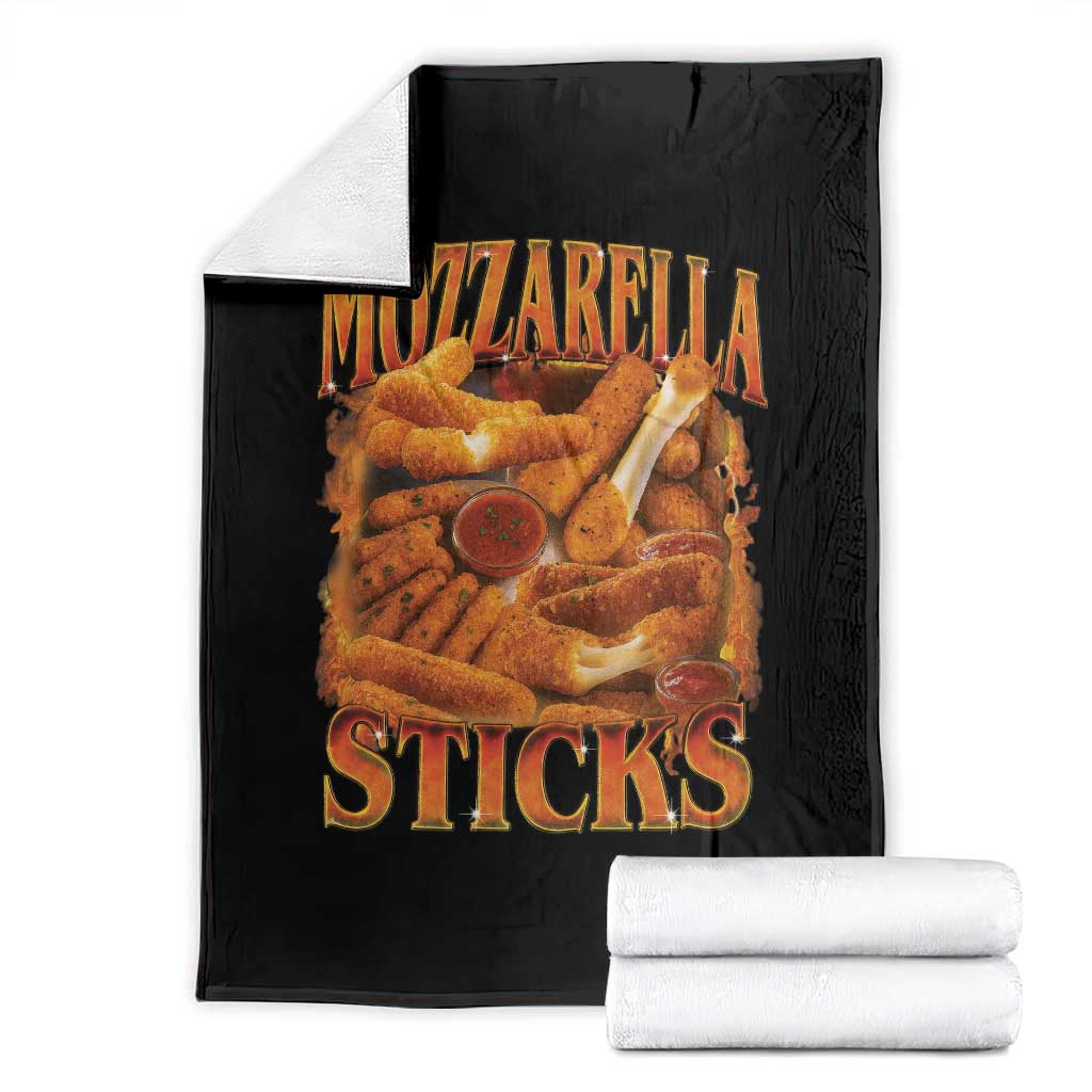 Mozzarella Sticks Throw Blanket Funny Foodie Meme Snack Lover Vintage 90s - Wonder Print Shop