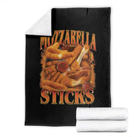 Mozzarella Sticks Throw Blanket Funny Foodie Meme Snack Lover Vintage 90s - Wonder Print Shop