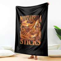 Mozzarella Sticks Throw Blanket Funny Foodie Meme Snack Lover Vintage 90s - Wonder Print Shop