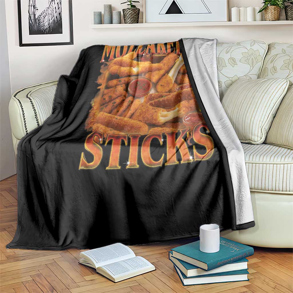 Mozzarella Sticks Throw Blanket Funny Foodie Meme Snack Lover Vintage 90s - Wonder Print Shop