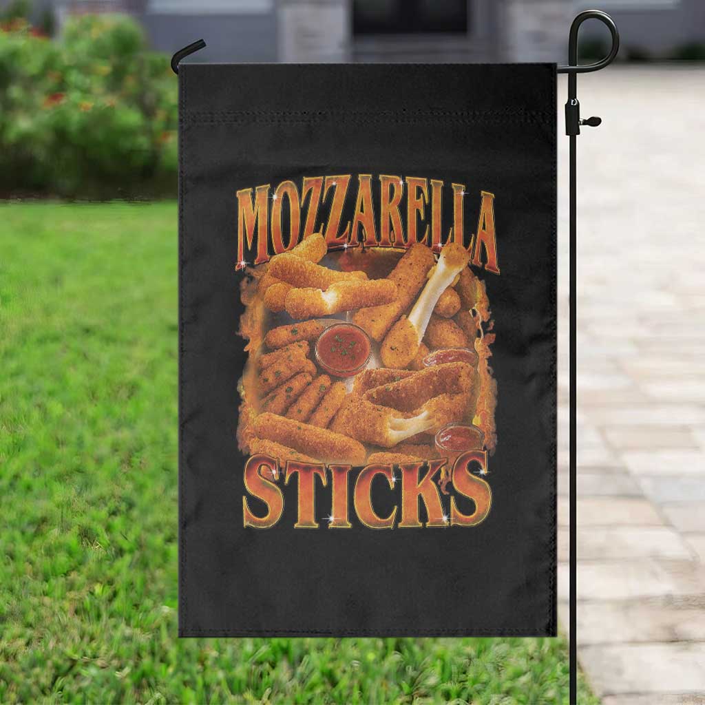 Mozzarella Sticks Garden Flag Funny Foodie Meme Snack Lover Vintage 90s - Wonder Print Shop