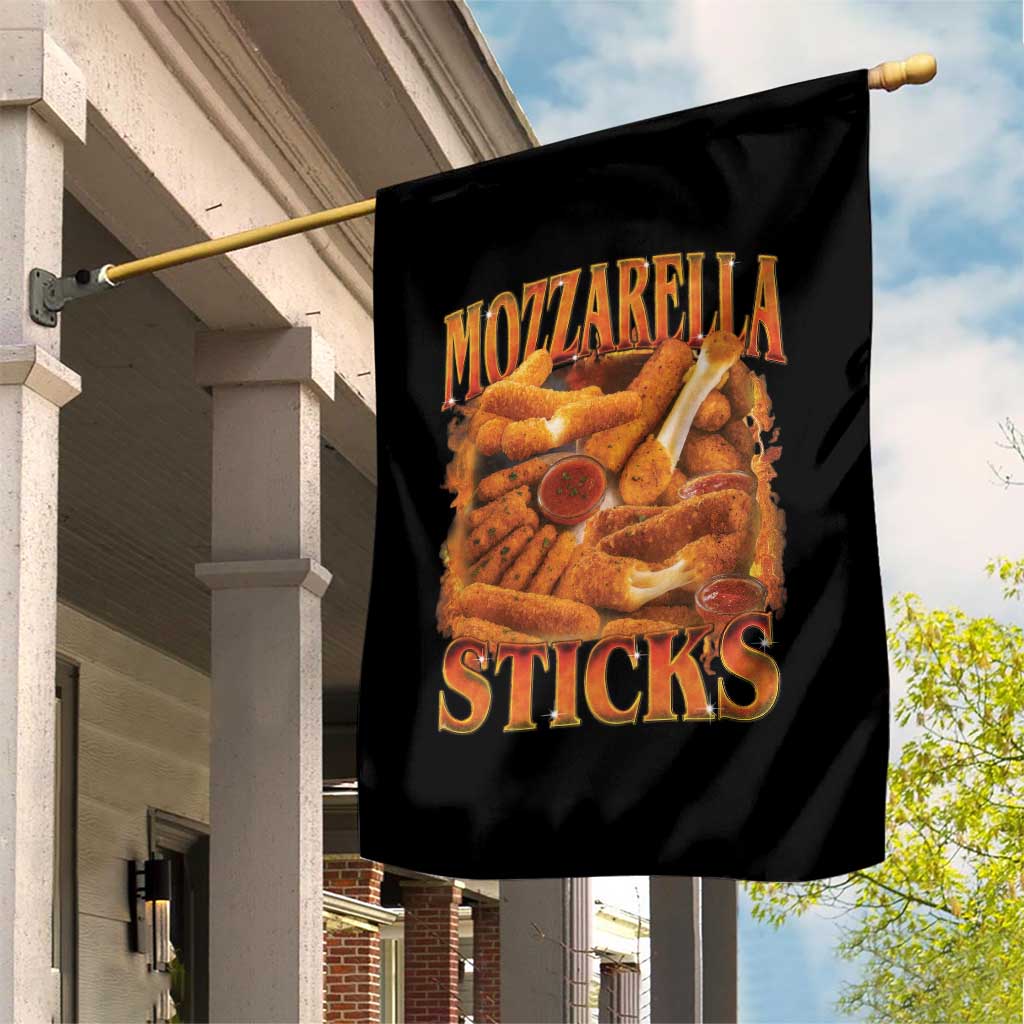 Mozzarella Sticks Garden Flag Funny Foodie Meme Snack Lover Vintage 90s - Wonder Print Shop