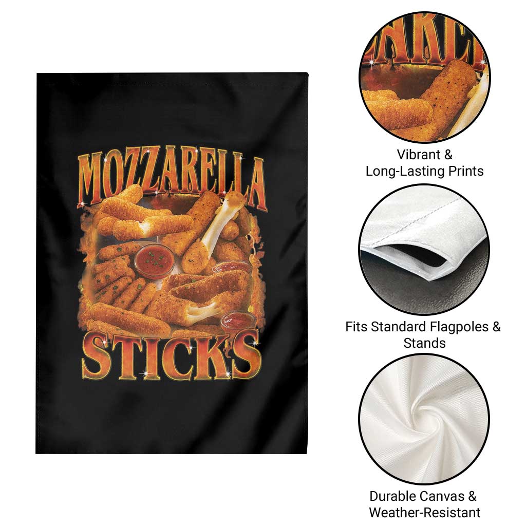 Mozzarella Sticks Garden Flag Funny Foodie Meme Snack Lover Vintage 90s - Wonder Print Shop