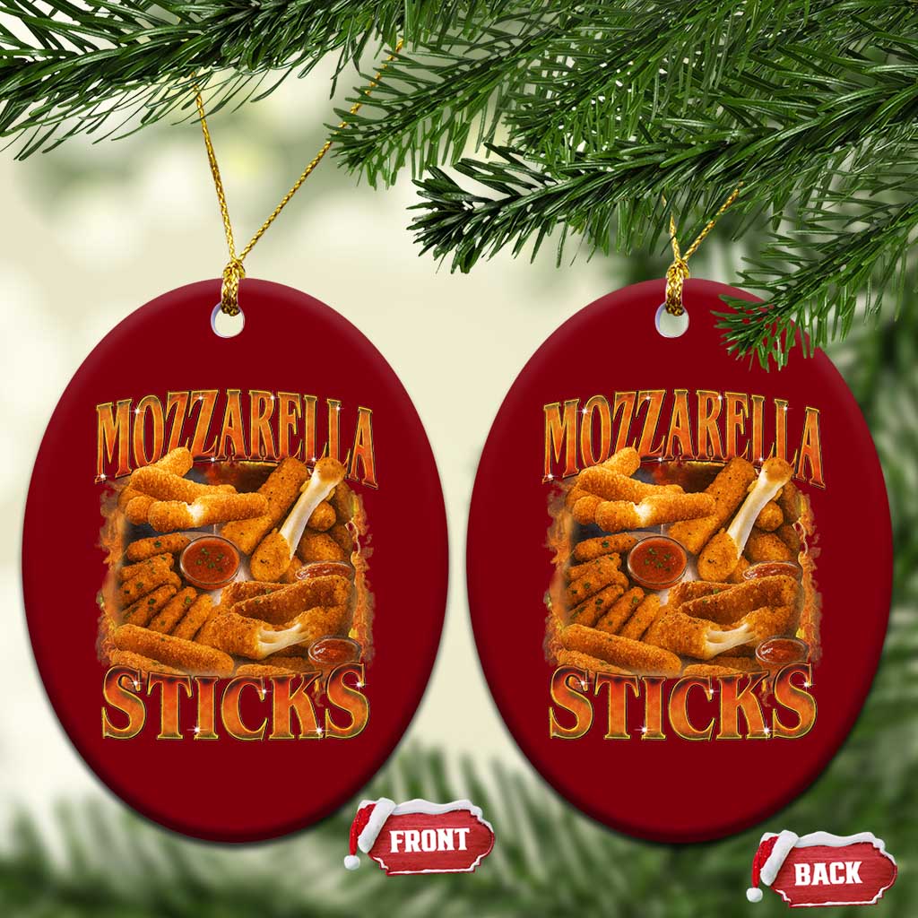 Mozzarella Sticks Ceramic Ornament Funny Foodie Meme Snack Lover Vintage 90s - Wonder Print Shop