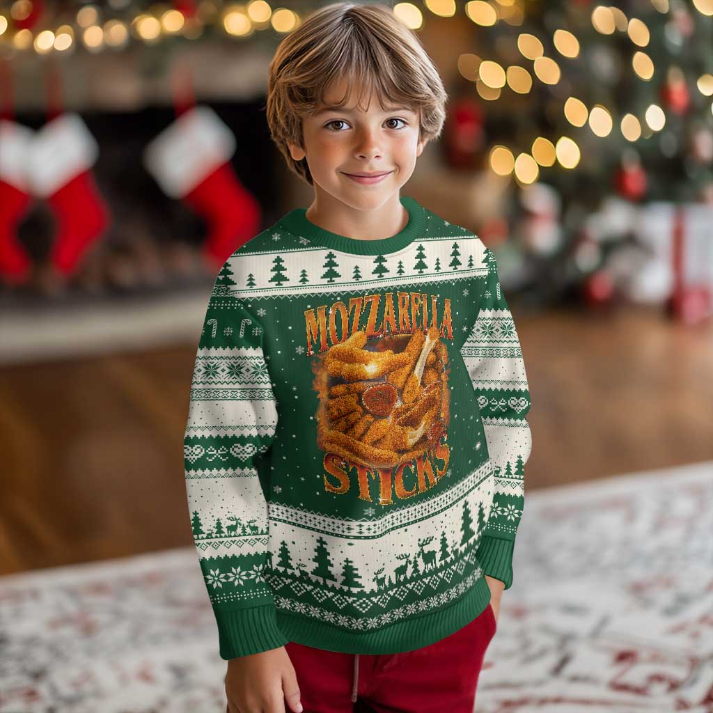 Mozzarella Sticks Ugly Christmas Sweater Funny Foodie Meme Snack Lover Vintage 90s - Wonder Print Shop