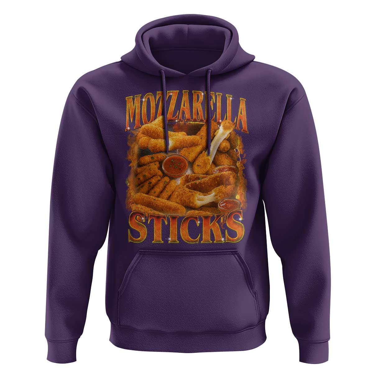 Mozzarella Sticks Hoodie Funny Foodie Meme Snack Lover Vintage 90s - Wonder Print Shop