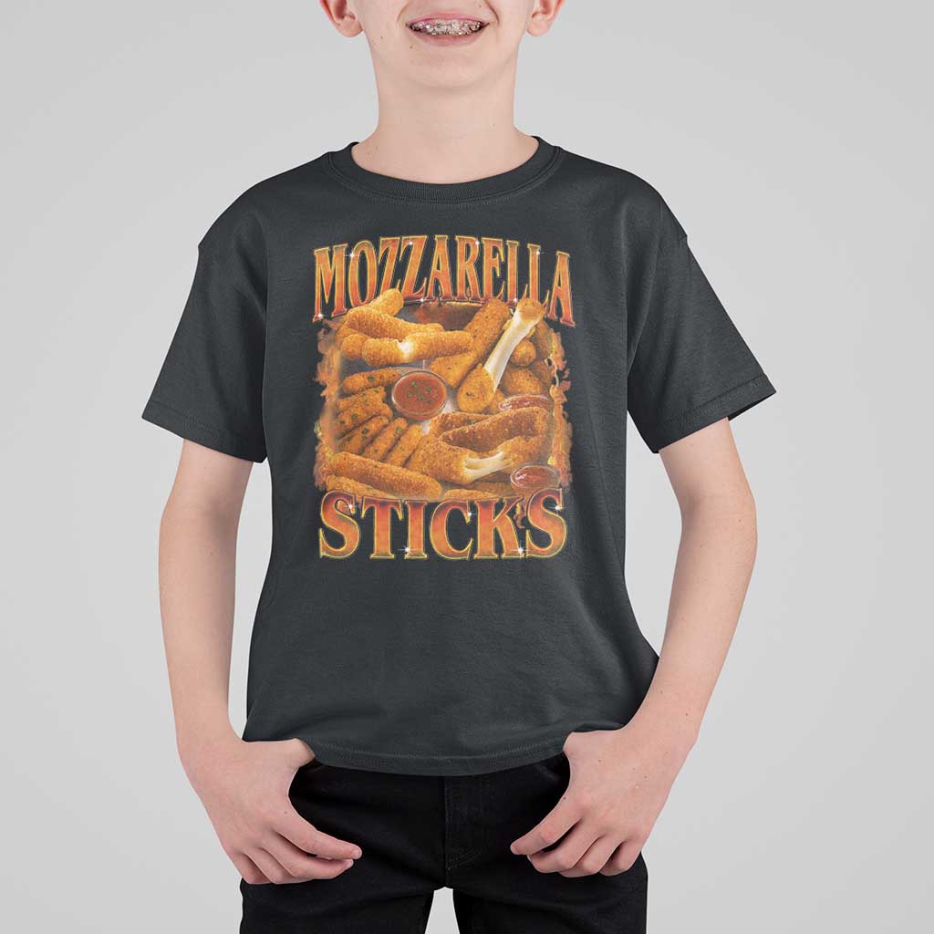Mozzarella Sticks T Shirt For Kid Funny Foodie Meme Snack Lover Vintage 90s - Wonder Print Shop