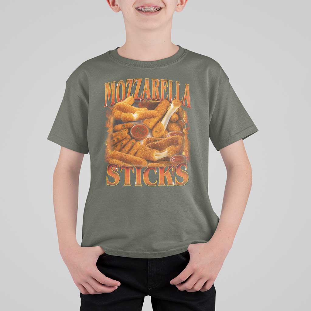 Mozzarella Sticks T Shirt For Kid Funny Foodie Meme Snack Lover Vintage 90s - Wonder Print Shop