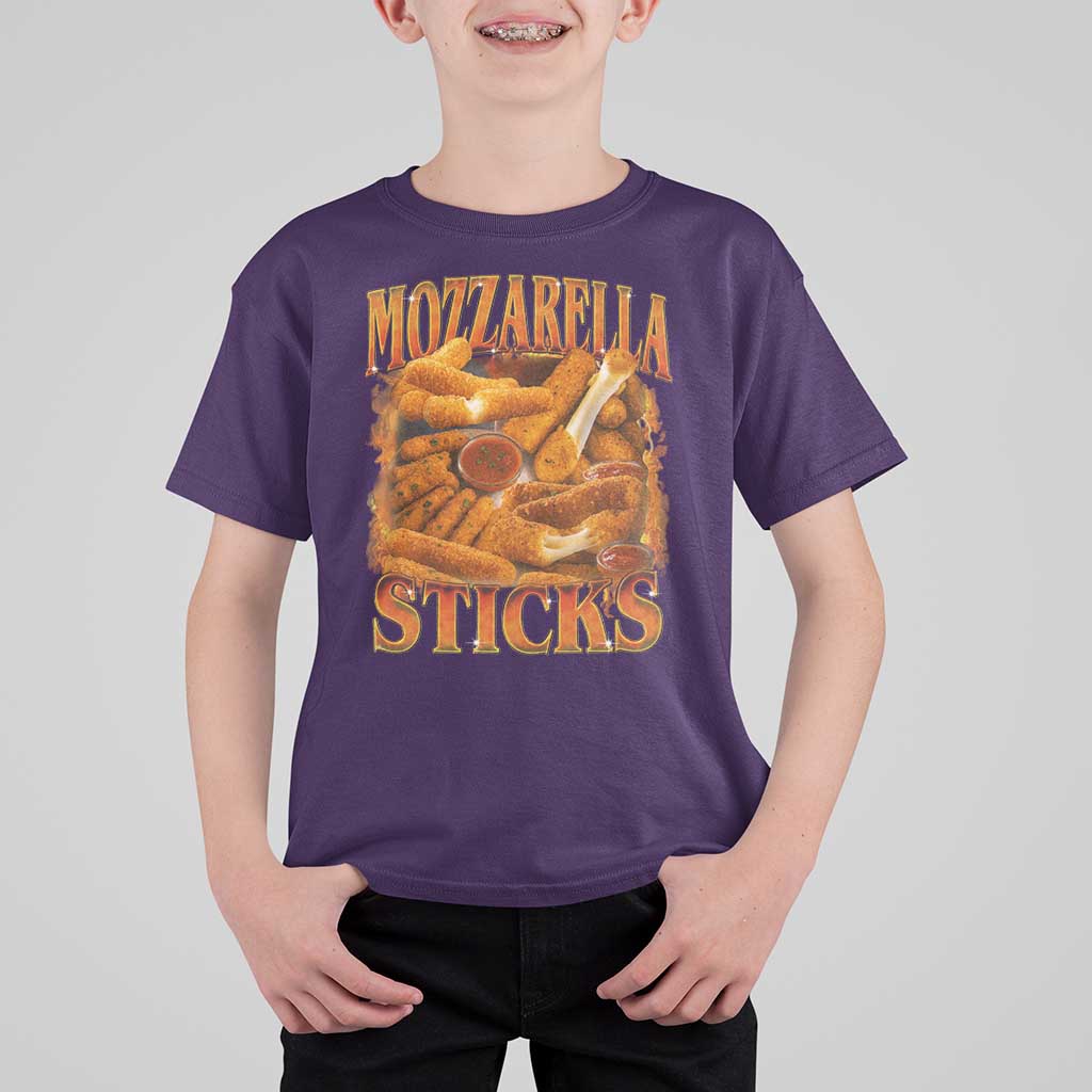 Mozzarella Sticks T Shirt For Kid Funny Foodie Meme Snack Lover Vintage 90s - Wonder Print Shop
