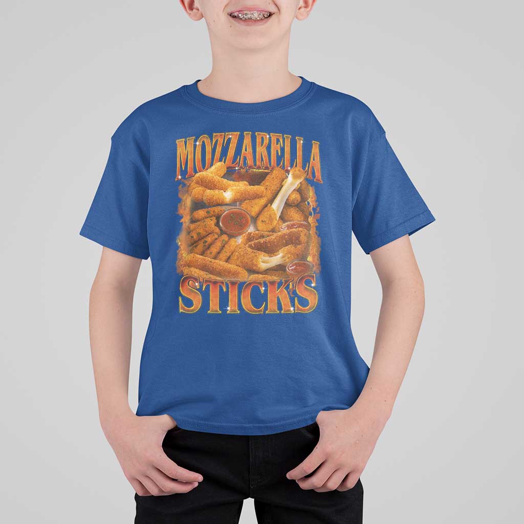 Mozzarella Sticks T Shirt For Kid Funny Foodie Meme Snack Lover Vintage 90s - Wonder Print Shop