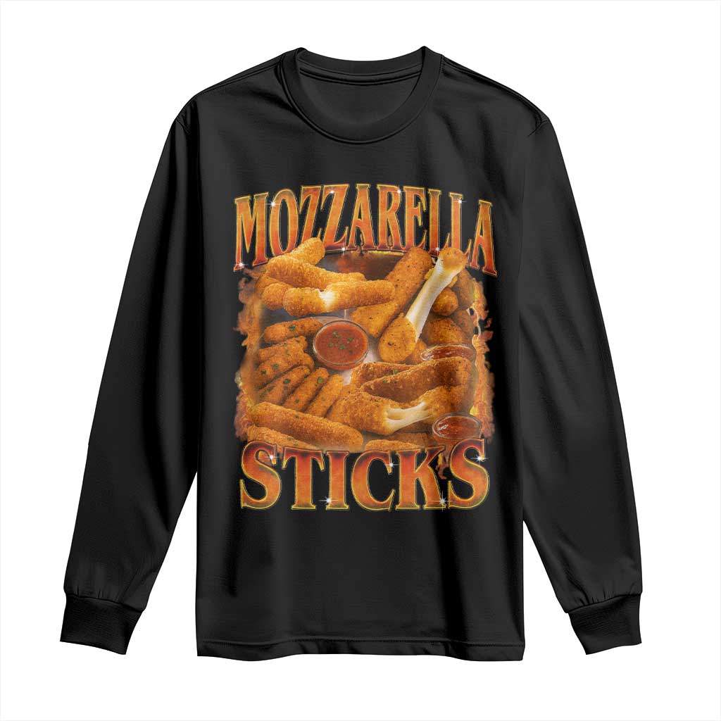 Mozzarella Sticks Long Sleeve Shirt Funny Foodie Meme Snack Lover Vintage 90s - Wonder Print Shop