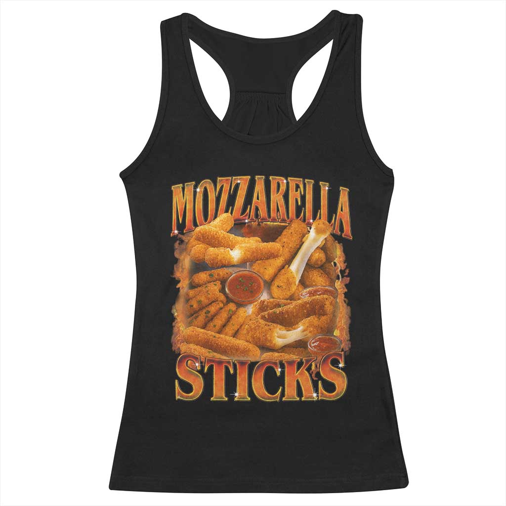 Mozzarella Sticks Racerback Tank Top Funny Foodie Meme Snack Lover Vintage 90s - Wonder Print Shop