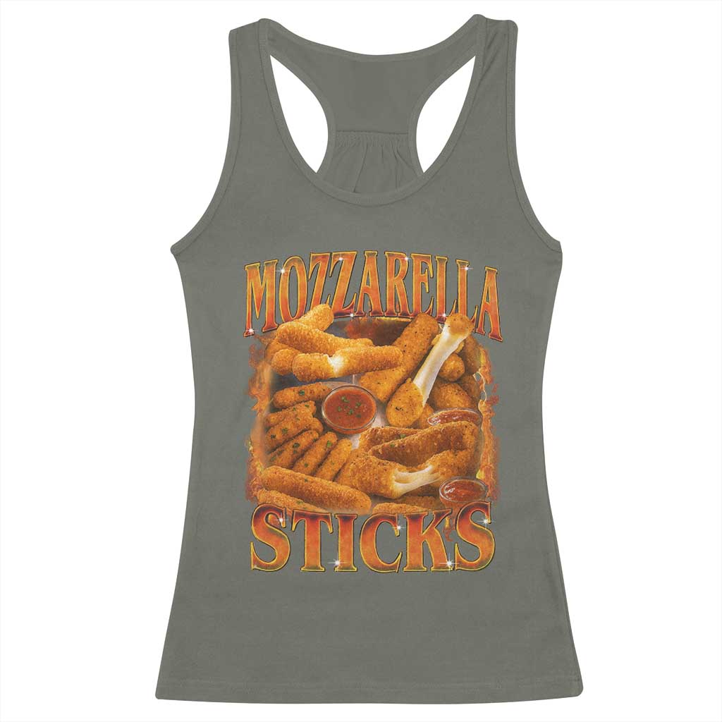 Mozzarella Sticks Racerback Tank Top Funny Foodie Meme Snack Lover Vintage 90s - Wonder Print Shop
