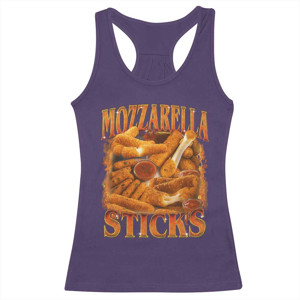 Mozzarella Sticks Racerback Tank Top Funny Foodie Meme Snack Lover Vintage 90s - Wonder Print Shop