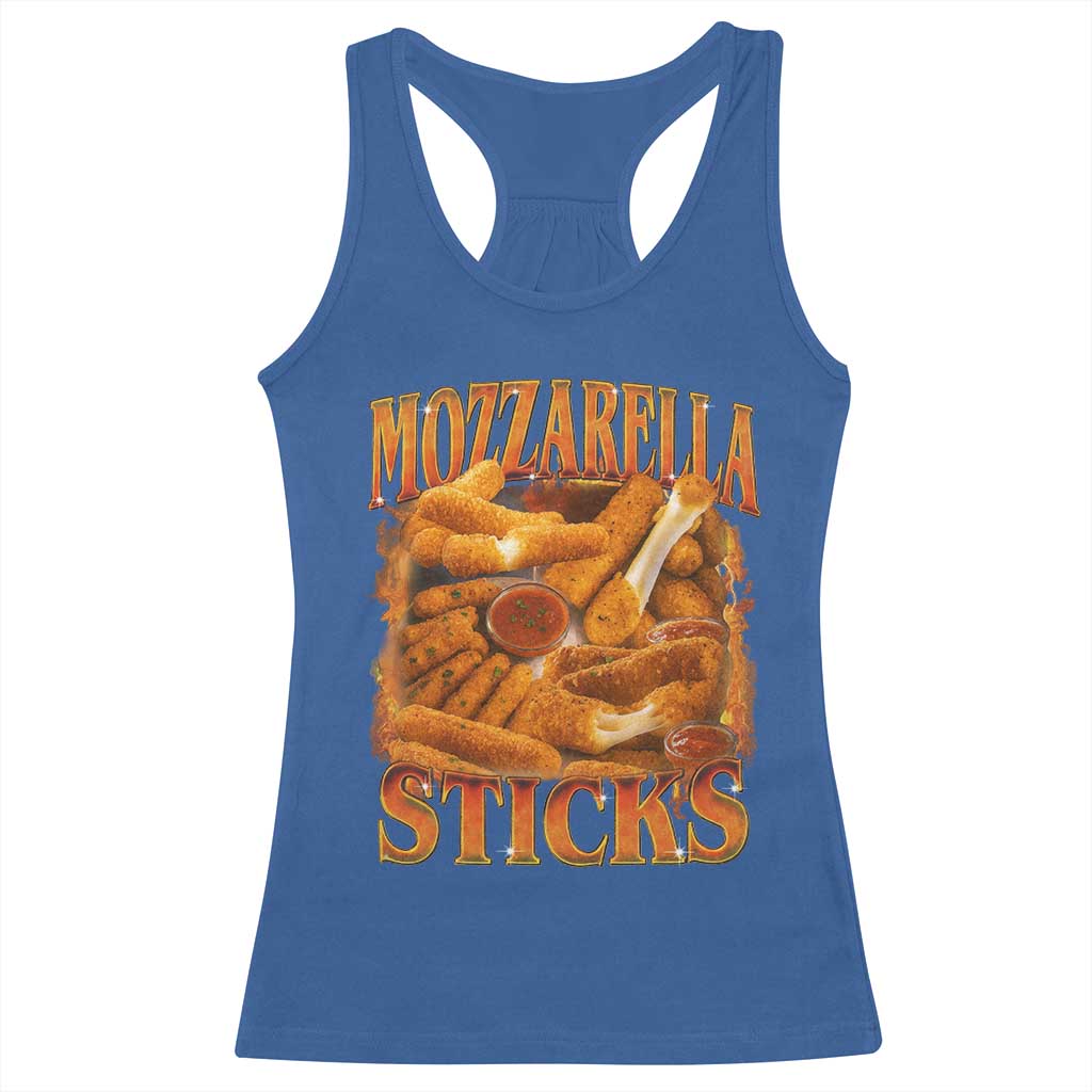 Mozzarella Sticks Racerback Tank Top Funny Foodie Meme Snack Lover Vintage 90s - Wonder Print Shop