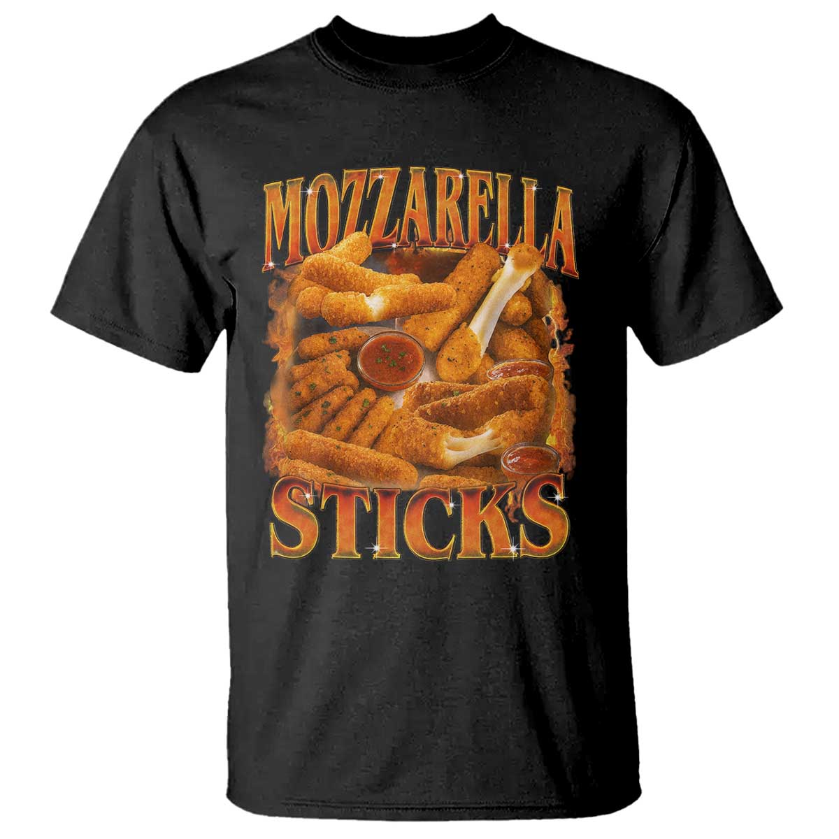 Mozzarella Sticks T Shirt Funny Foodie Meme Snack Lover Vintage 90s - Wonder Print Shop
