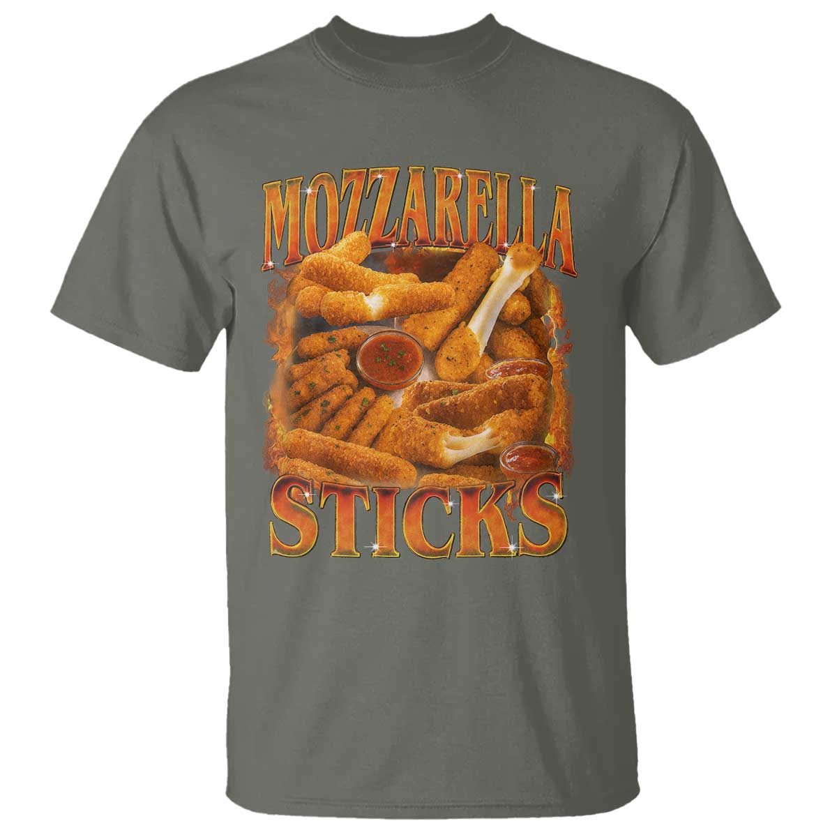 Mozzarella Sticks T Shirt Funny Foodie Meme Snack Lover Vintage 90s - Wonder Print Shop